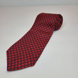 Lauren Ralph Lauren Green Label Silk Tie, Made In USA, Dark Red,‎ Blue
